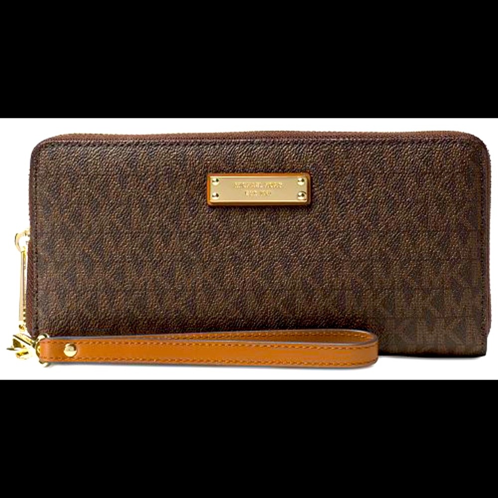 Michael Kors Logo Continental Signature Wristlet